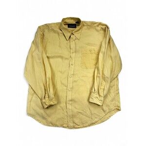 Salute 100% Silk Men's‎ Dress Shirt XXL Big & Tall Pale Yellow